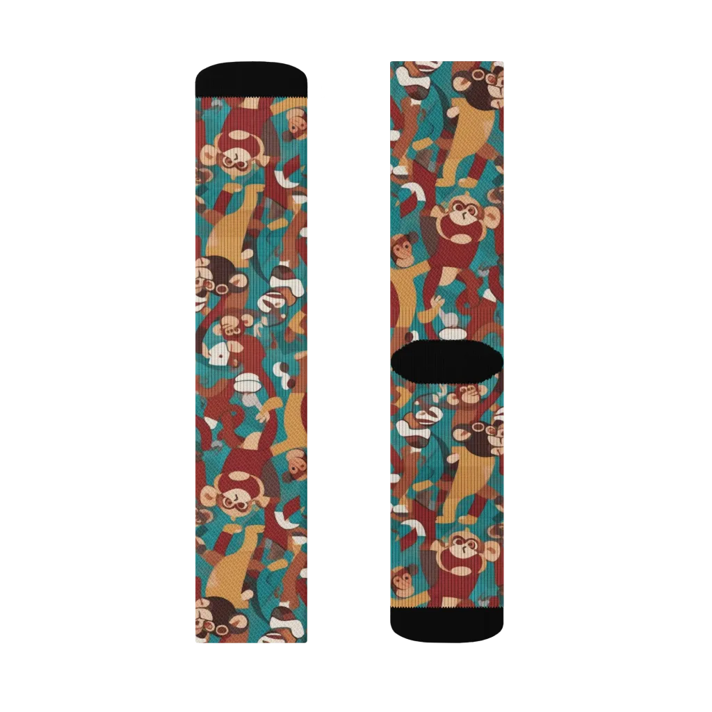 Monkey Mayhem on Socks — Right Sock