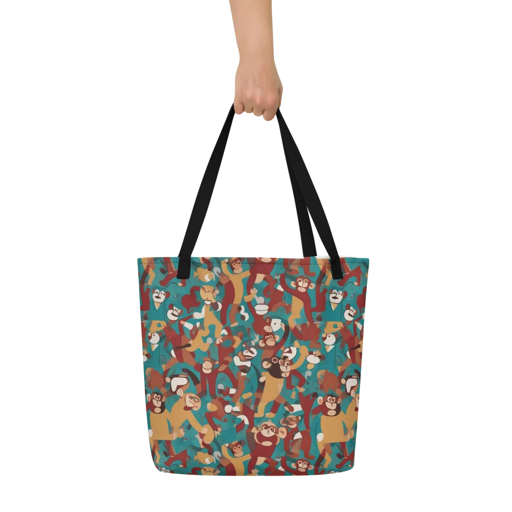 Monkey Mayhem on Large Tote Bag W/ Pocket — Front