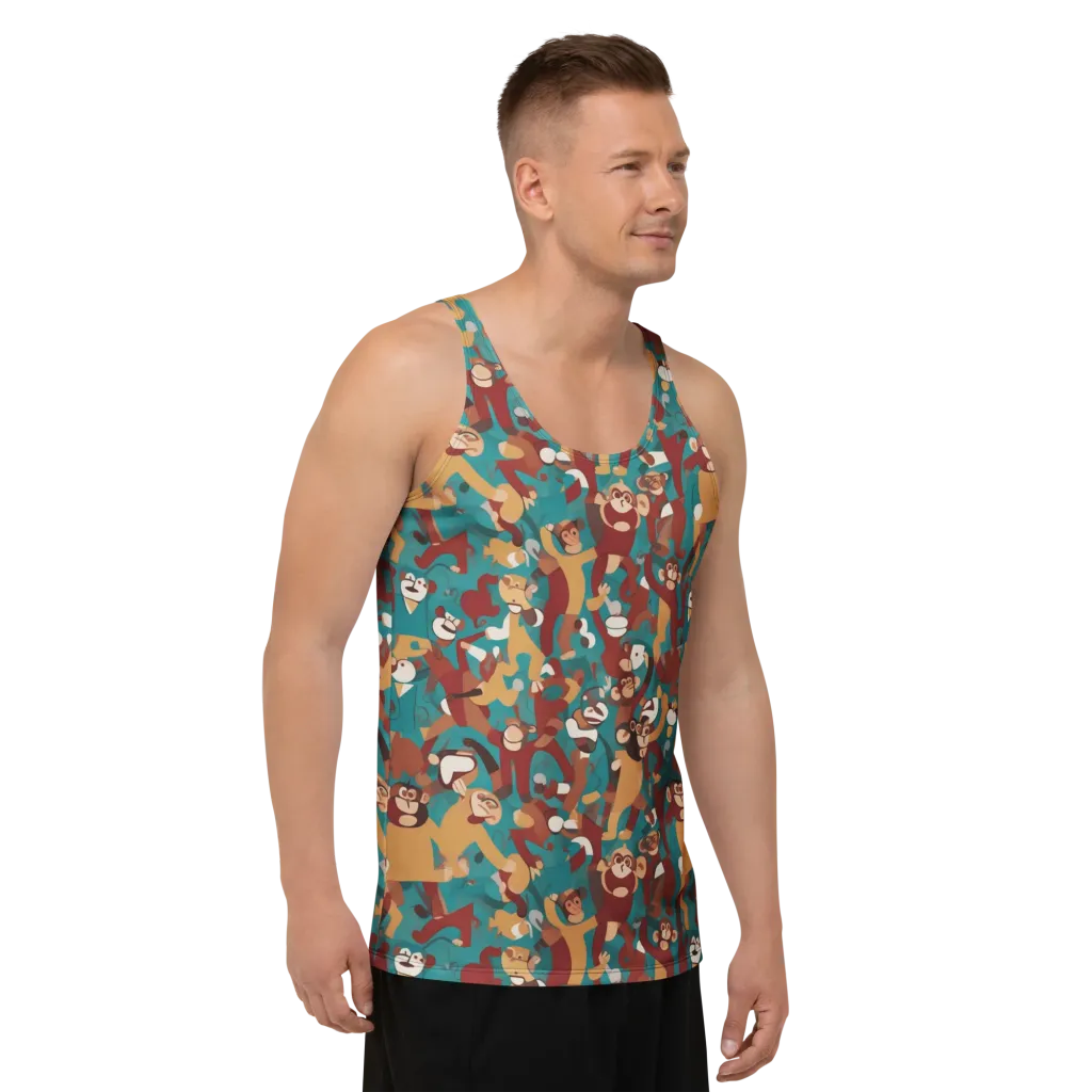 Monkey Mayhem on Men's Tank Top — Right Front