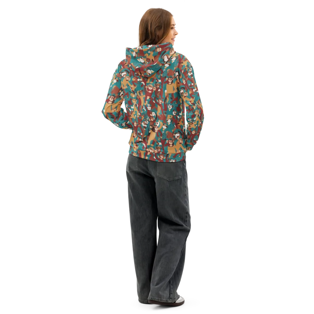 Monkey Mayhem on Cotton Hoodie — Back