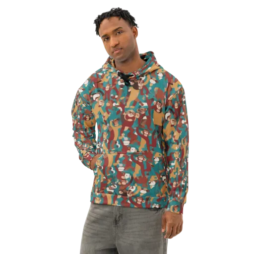 Monkey Mayhem on a Cotton Hoodie