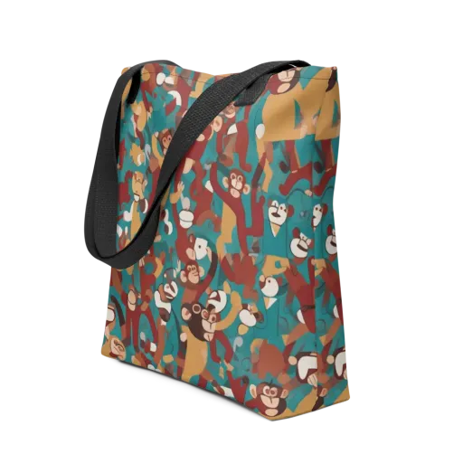 Monkey Mayhem on a Tote Bag