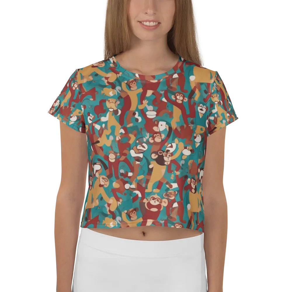 Monkey Mayhem on Crop Tee — Front