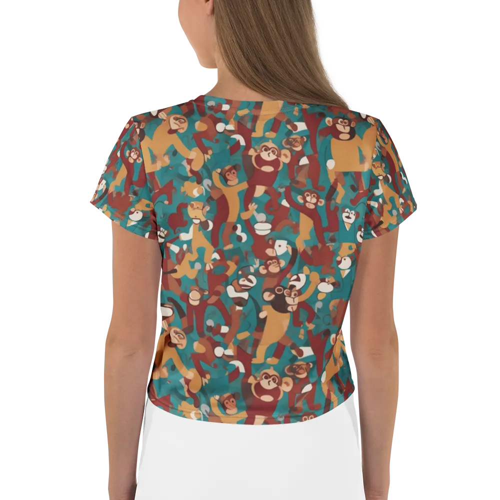 Monkey Mayhem on Crop Tee — Back