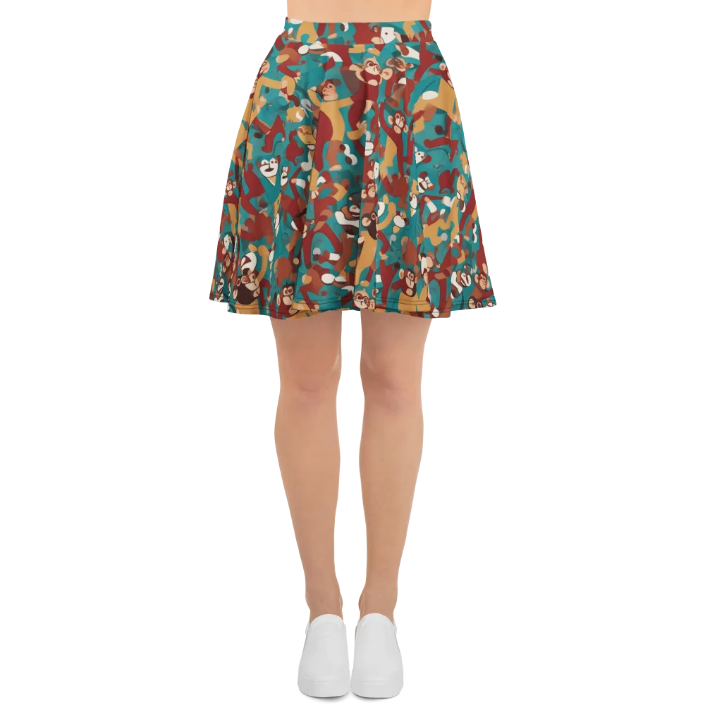 Monkey Mayhem on Skater Skirt — Front