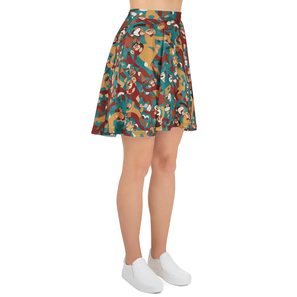 Monkey Mayhem on Skater Skirt — Right