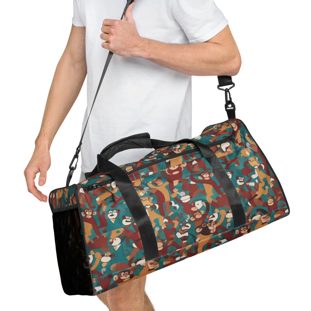 Monkey Mayhem on Duffle Bag — Right Front