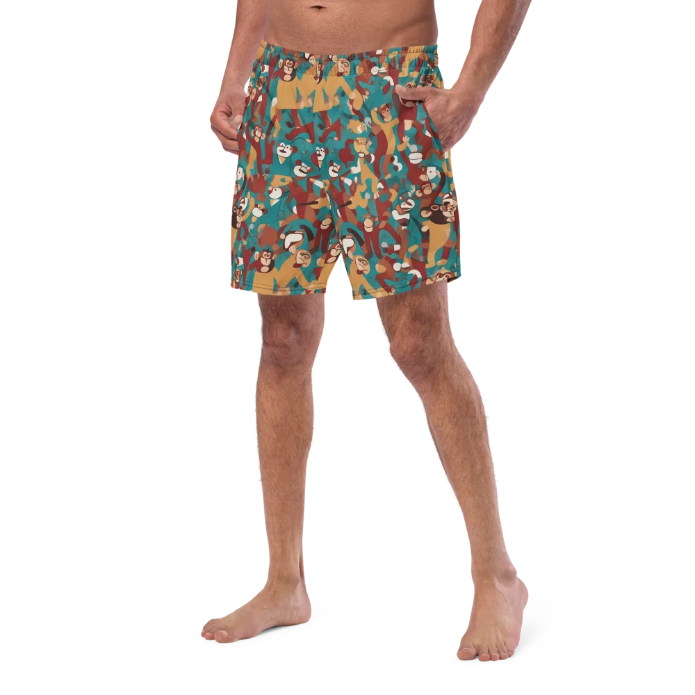 Monkey Mayhem on Swim Trunks — Left Front