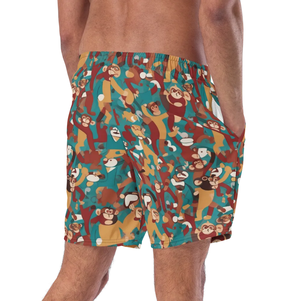 Monkey Mayhem on Swim Trunks — Right Back