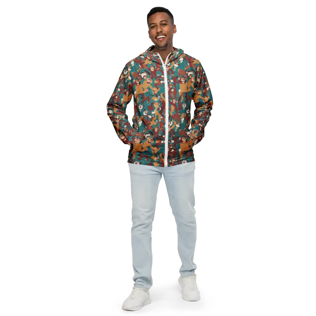 Monkey Mayhem on Men's Windbreaker — Front