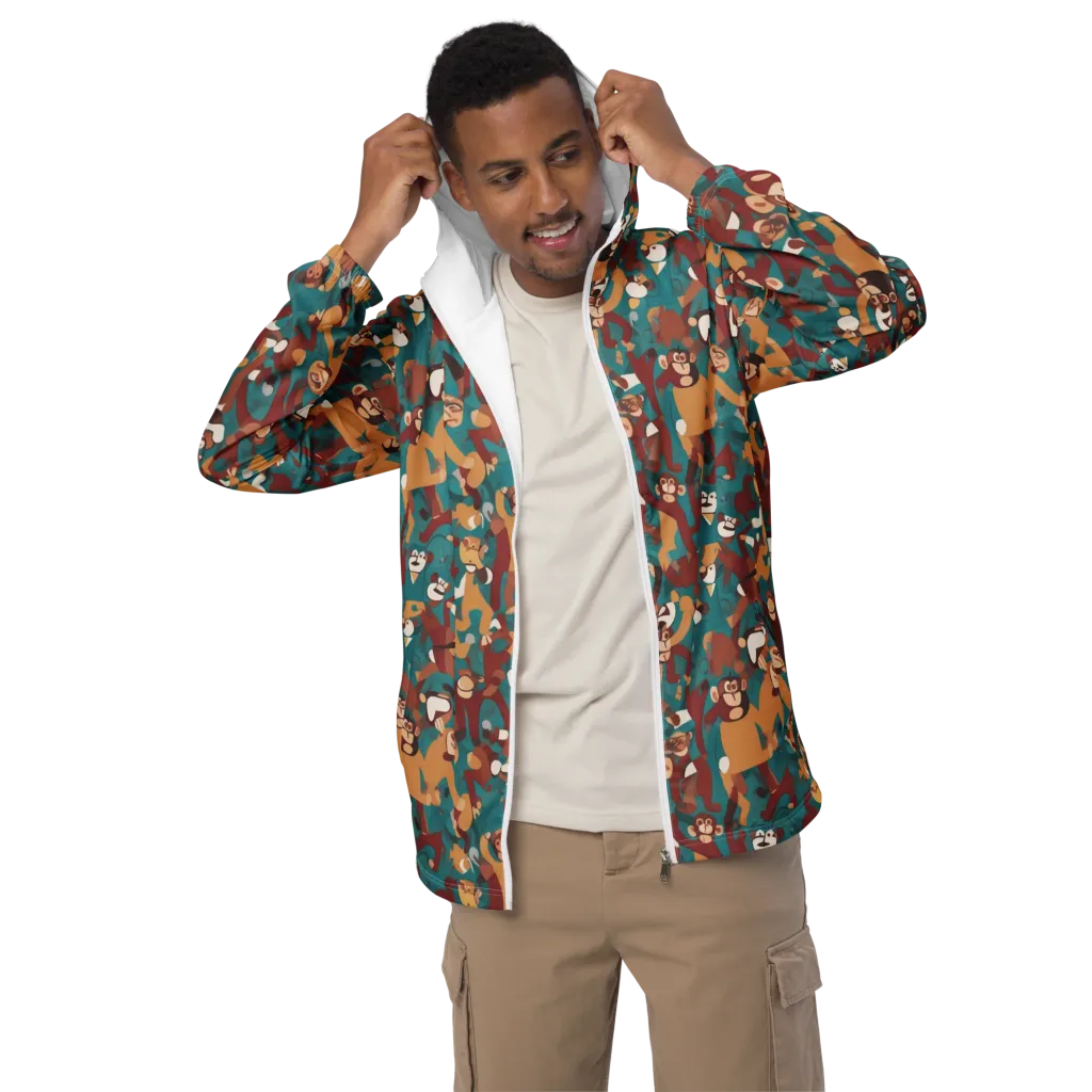 Monkey Mayhem on Men's Windbreaker — Front