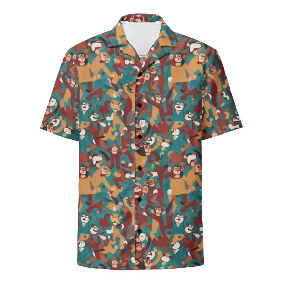 Monkey Mayhem on Button Shirt — Front