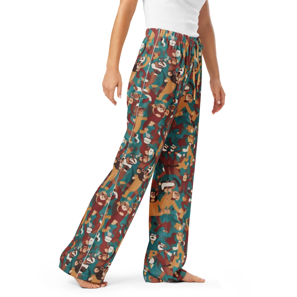 Monkey Mayhem on Women's Pajama Pants — Right Front