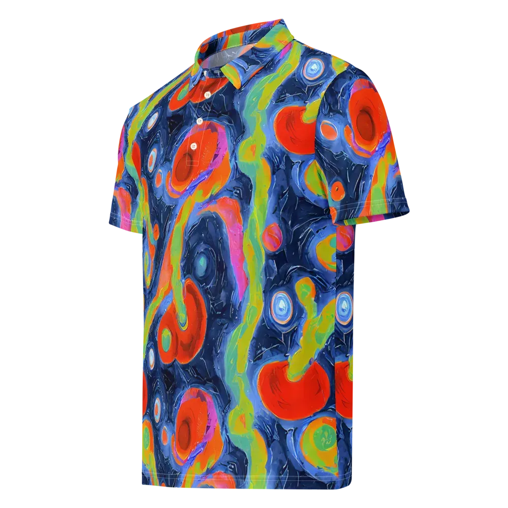 Neon Tidal Pool on Men's Slim Fit Polo Shirt — Left Front