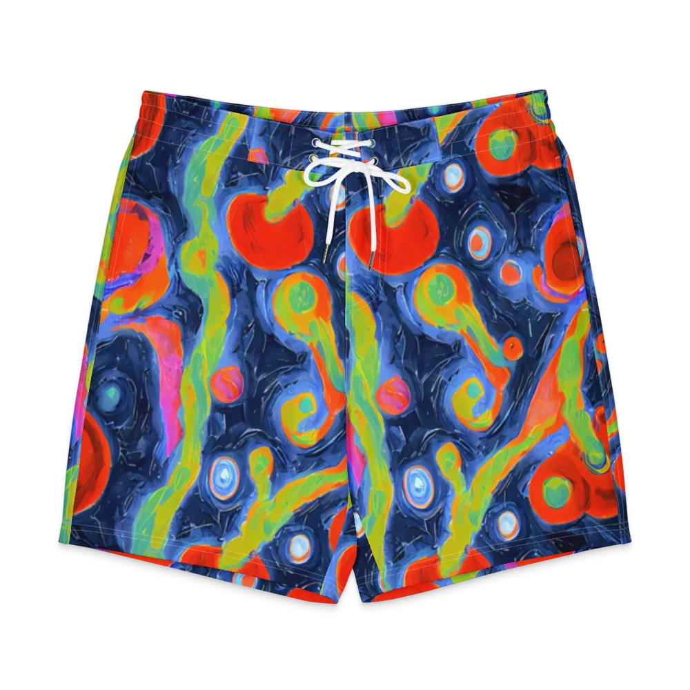 Neon Tidal Pool on Men's Board Shorts — Front