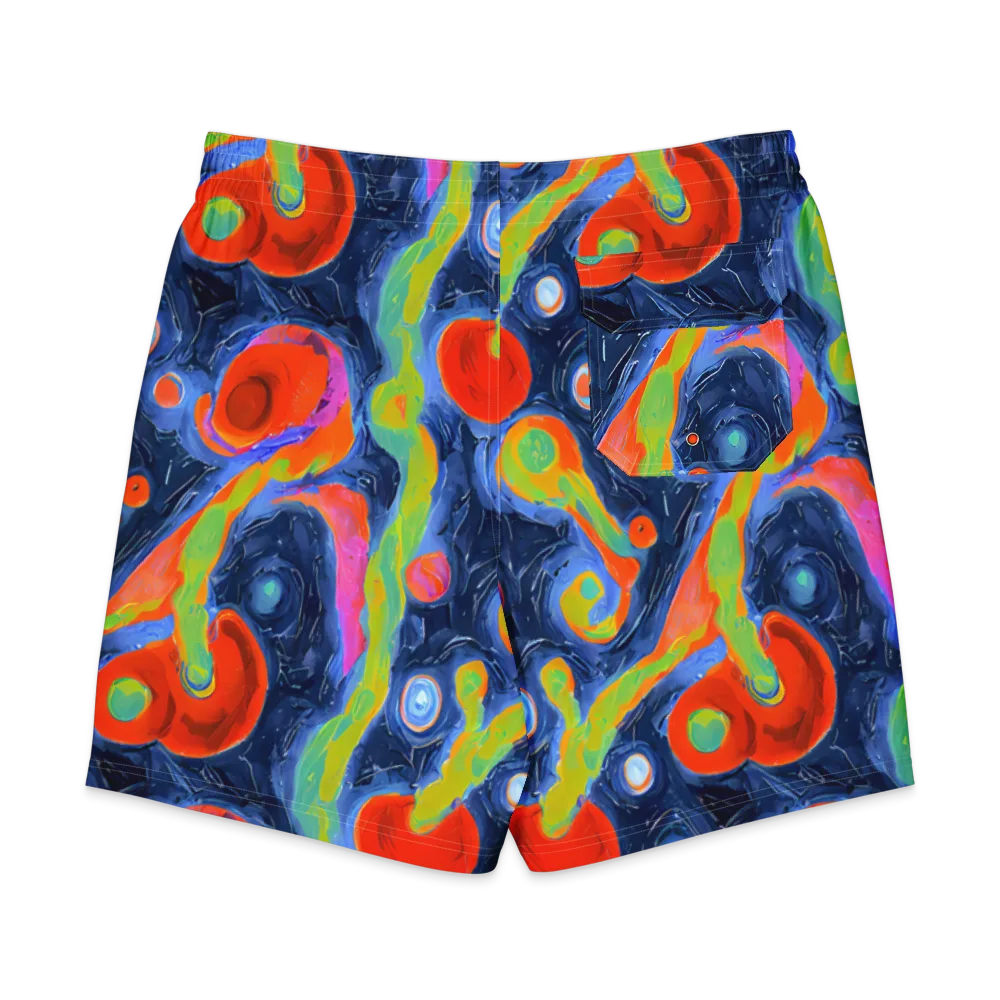 Neon Tidal Pool on Men's Board Shorts — Back