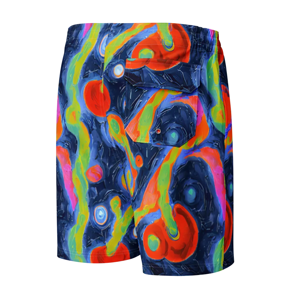 Neon Tidal Pool on Men's Board Shorts — Back