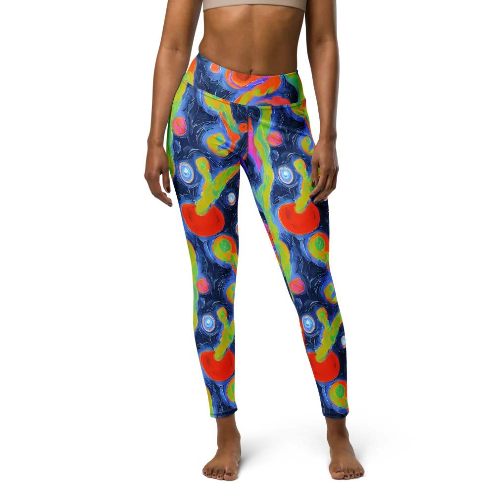 Neon Tidal Pool on Yoga Leggings — Front