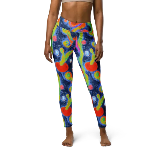 Neon Tidal Pool on a Yoga Leggings
