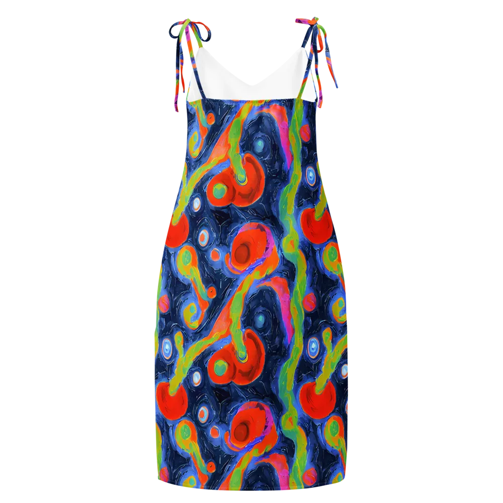 Neon Tidal Pool on Slip Dress — Back