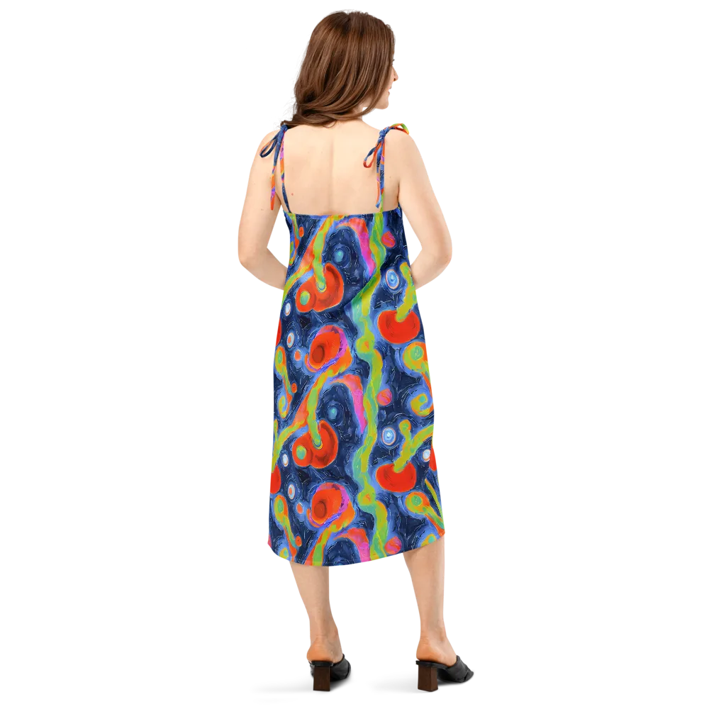 Neon Tidal Pool on Slip Dress — Back