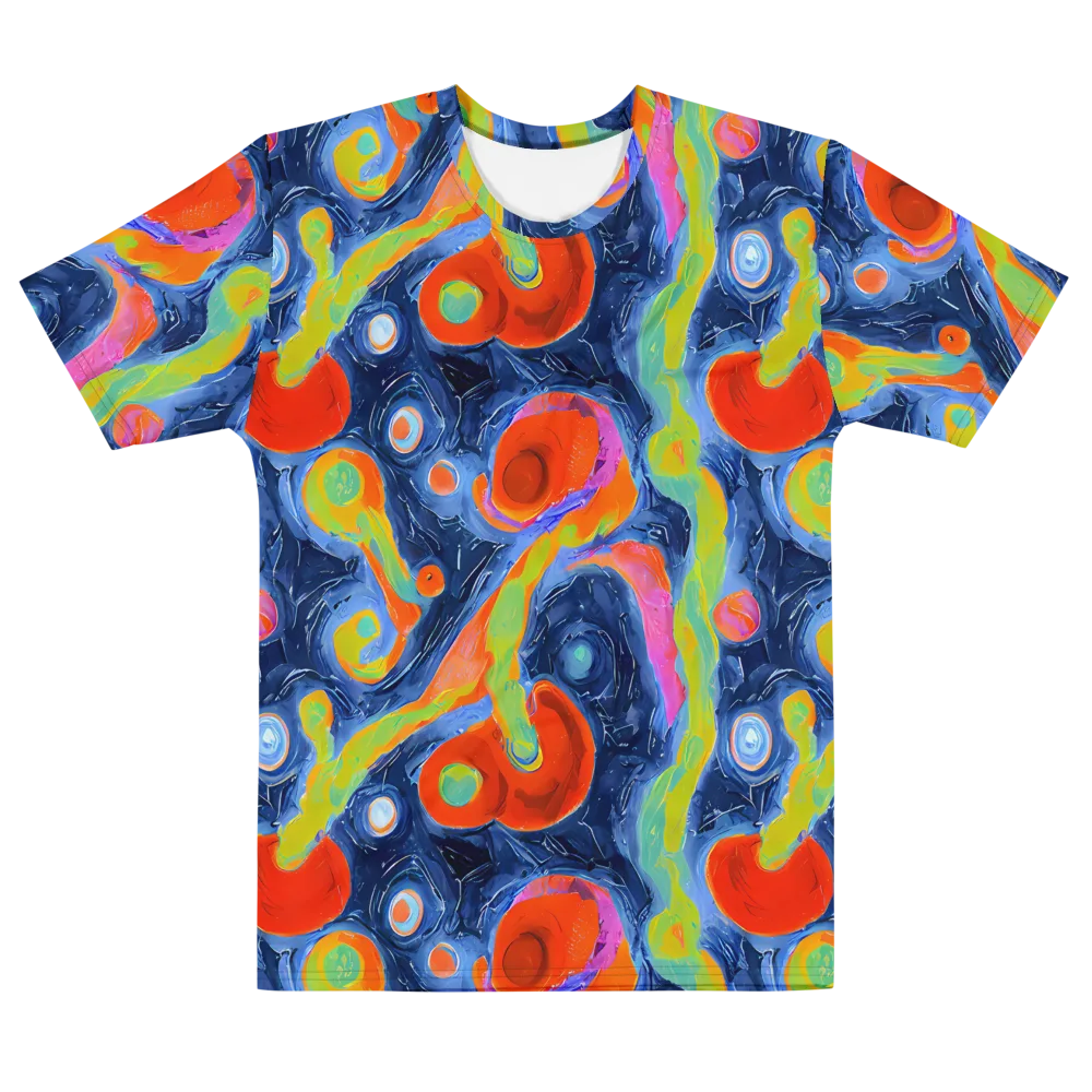 Neon Tidal Pool on Men's Cotton Crew Neck T-Shirt — Front