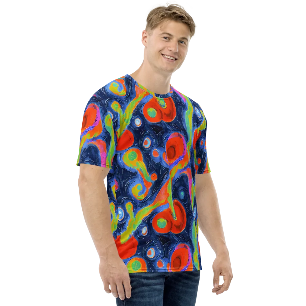 Neon Tidal Pool on Men's Crew Neck T-Shirt — Right