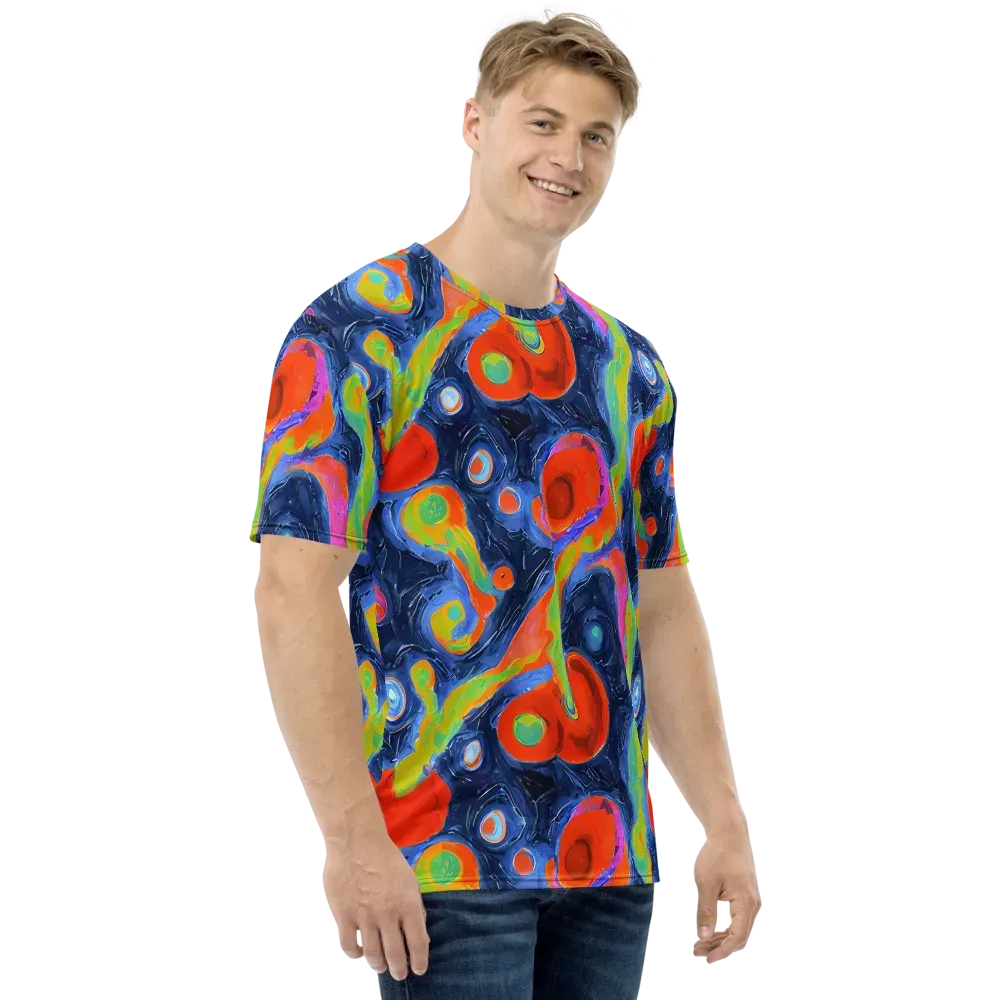 Neon Tidal Pool on Men's Crew Neck T-Shirt — Right