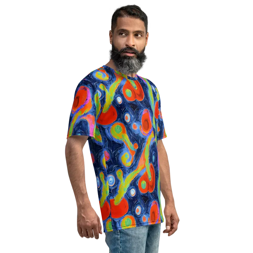 Neon Tidal Pool on Men's Crew Neck T-Shirt — Right