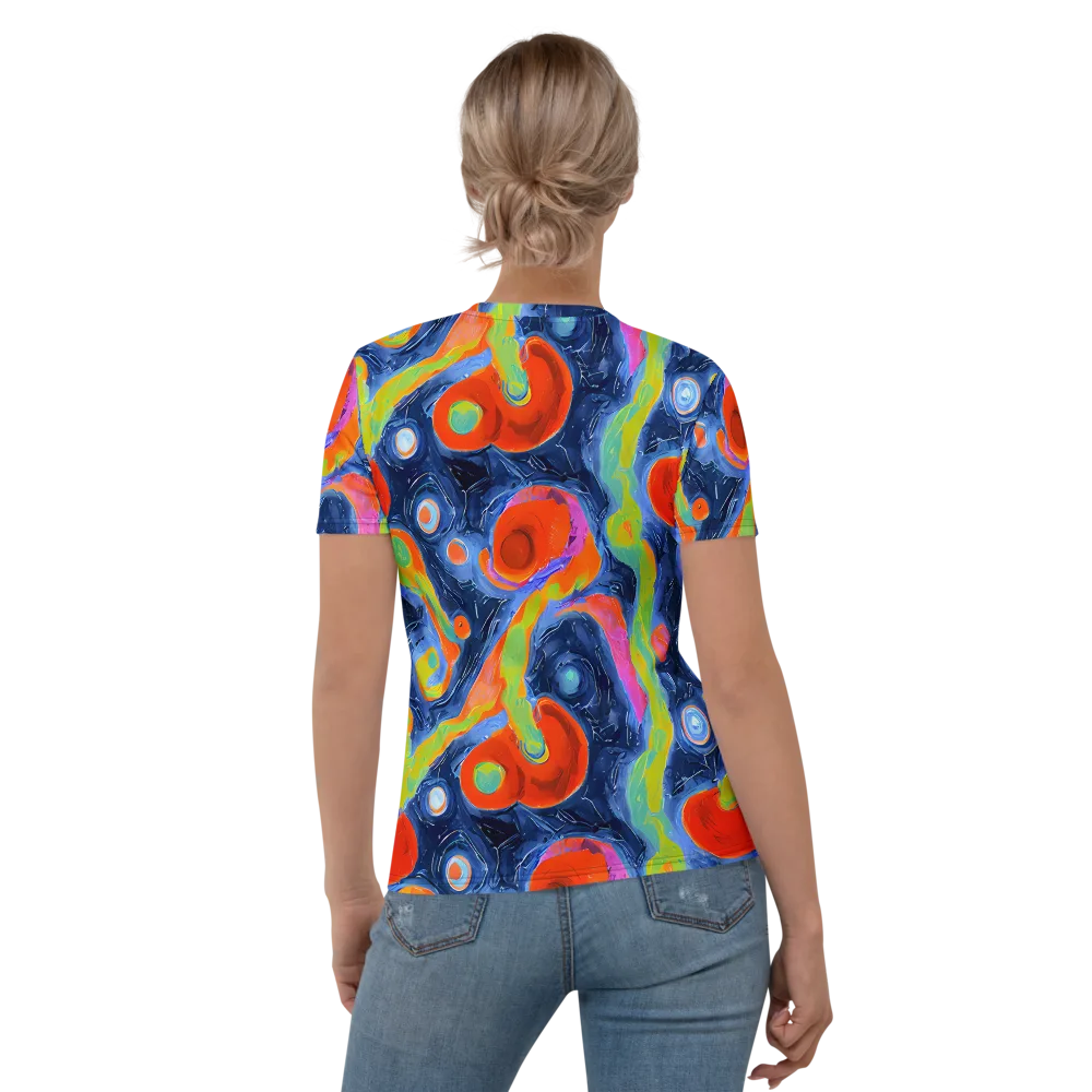 Neon Tidal Pool on Women's Crew Neck T-Shirt — Back