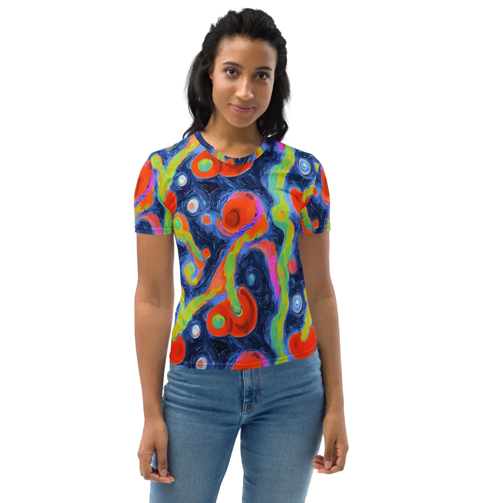 Neon Tidal Pool on Women's Crew Neck T-Shirt — Front