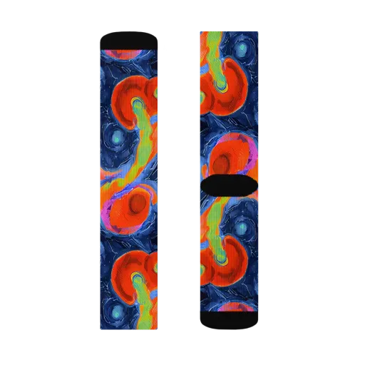 Neon Tidal Pool on a Socks
