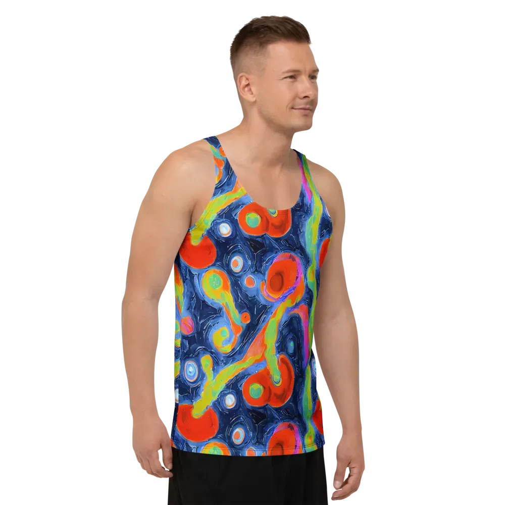 Neon Tidal Pool on Men's Tank Top — Right Front