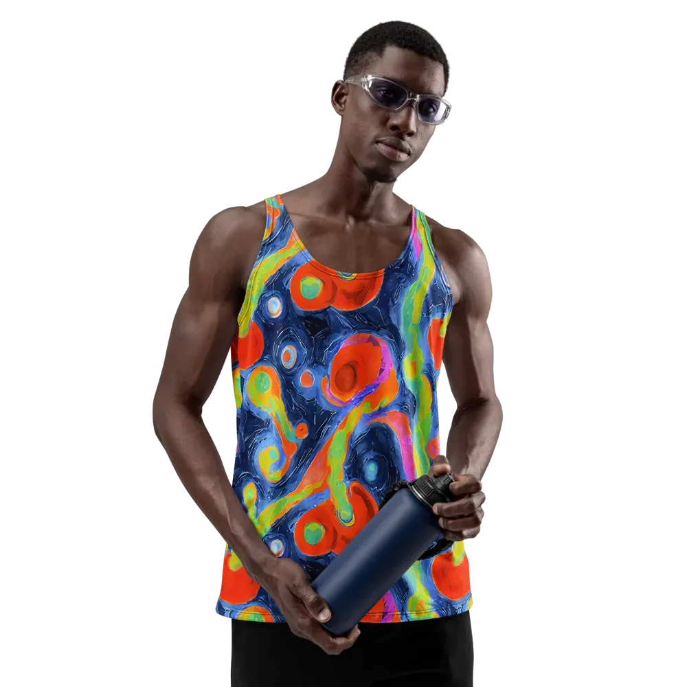 Neon Tidal Pool on Men's Tank Top — Front