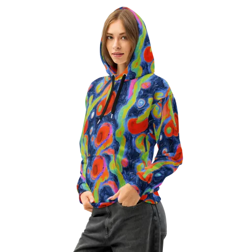 Neon Tidal Pool on a Cotton Hoodie