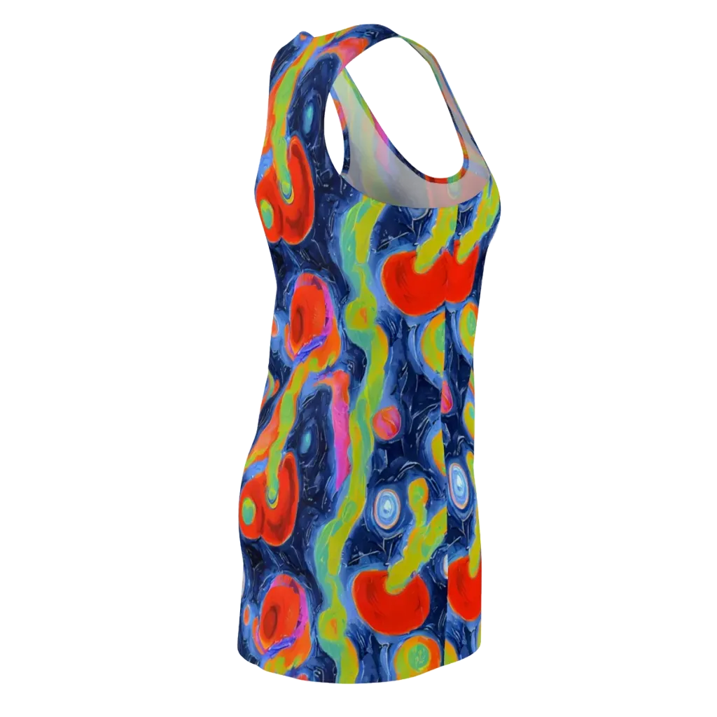 Neon Tidal Pool on Racerback Dress — Back Side