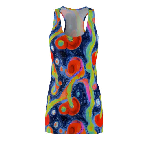 Neon Tidal Pool on a Racerback Dress