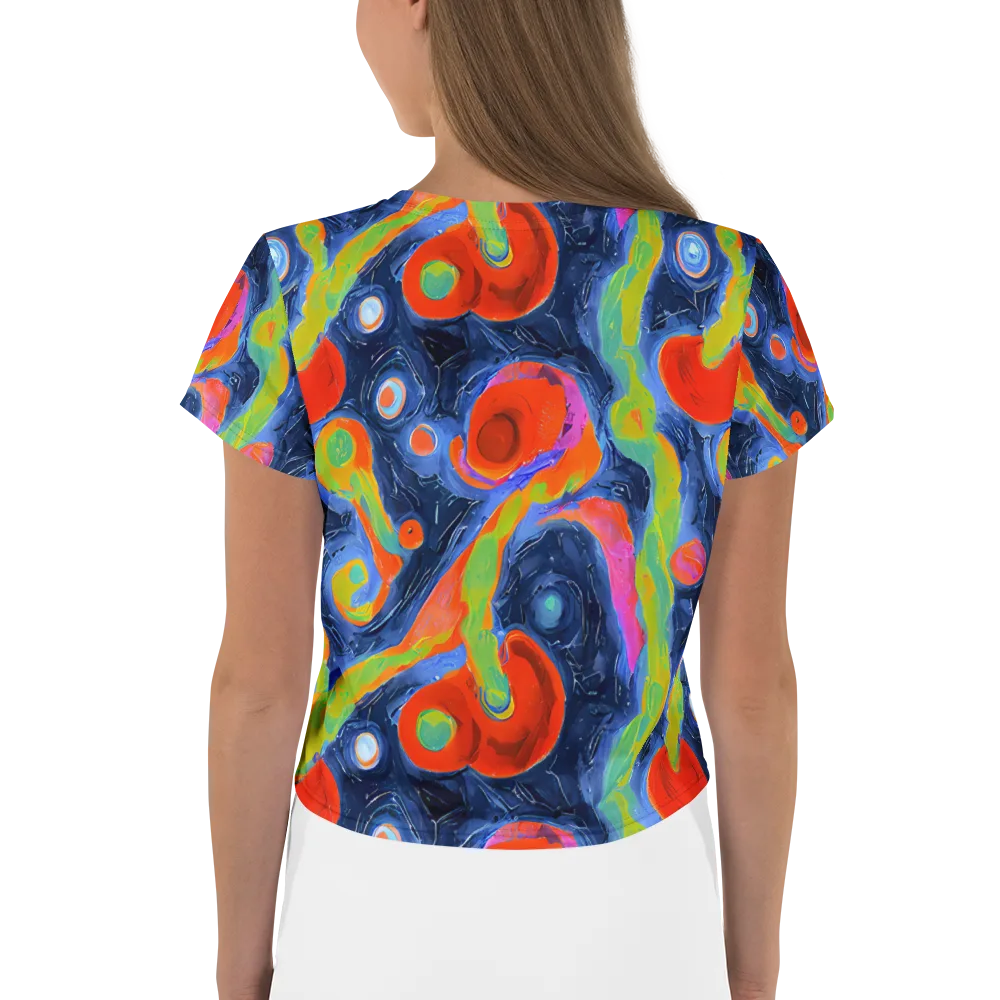 Neon Tidal Pool on Crop Tee — Back
