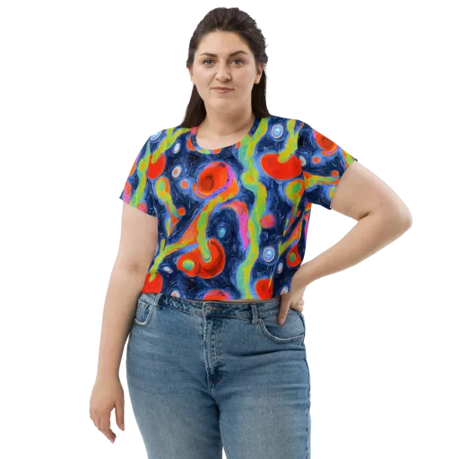 Neon Tidal Pool on a Crop Tee