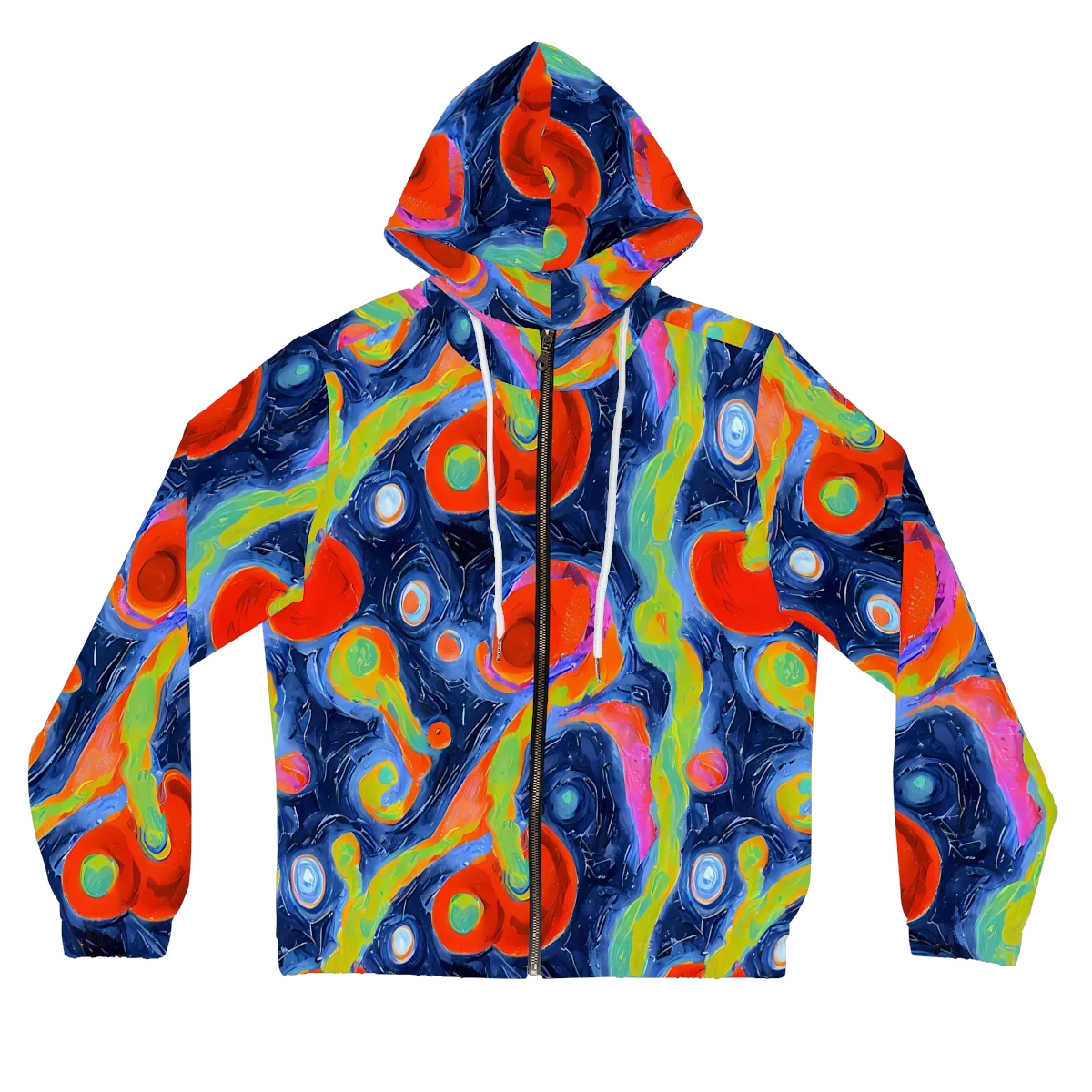 Neon Tidal Pool on Women's Full-Zip Hoodie — Front