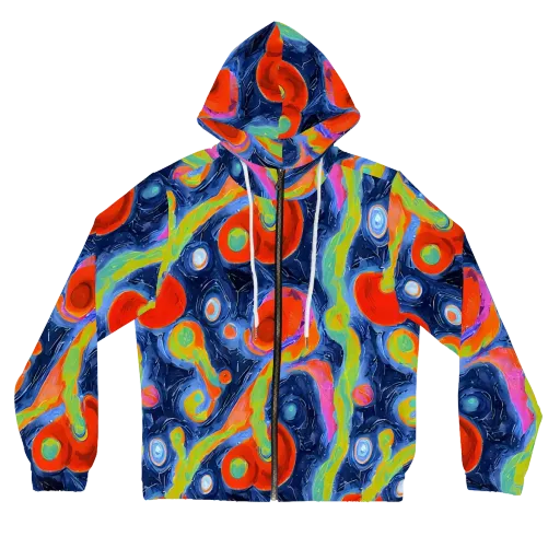 Neon Tidal Pool on a Women's Full-Zip Hoodie