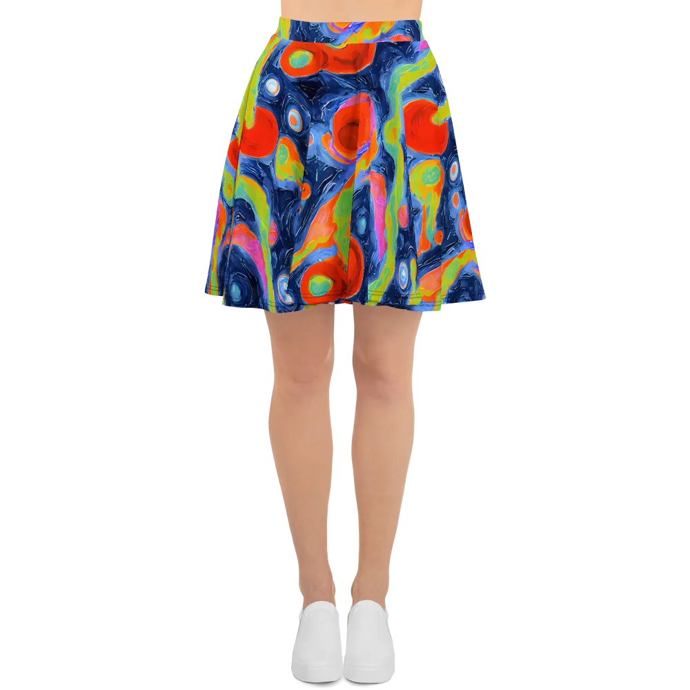 Neon Tidal Pool on Skater Skirt — Front