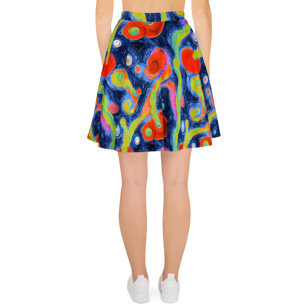 Neon Tidal Pool on Skater Skirt — Back