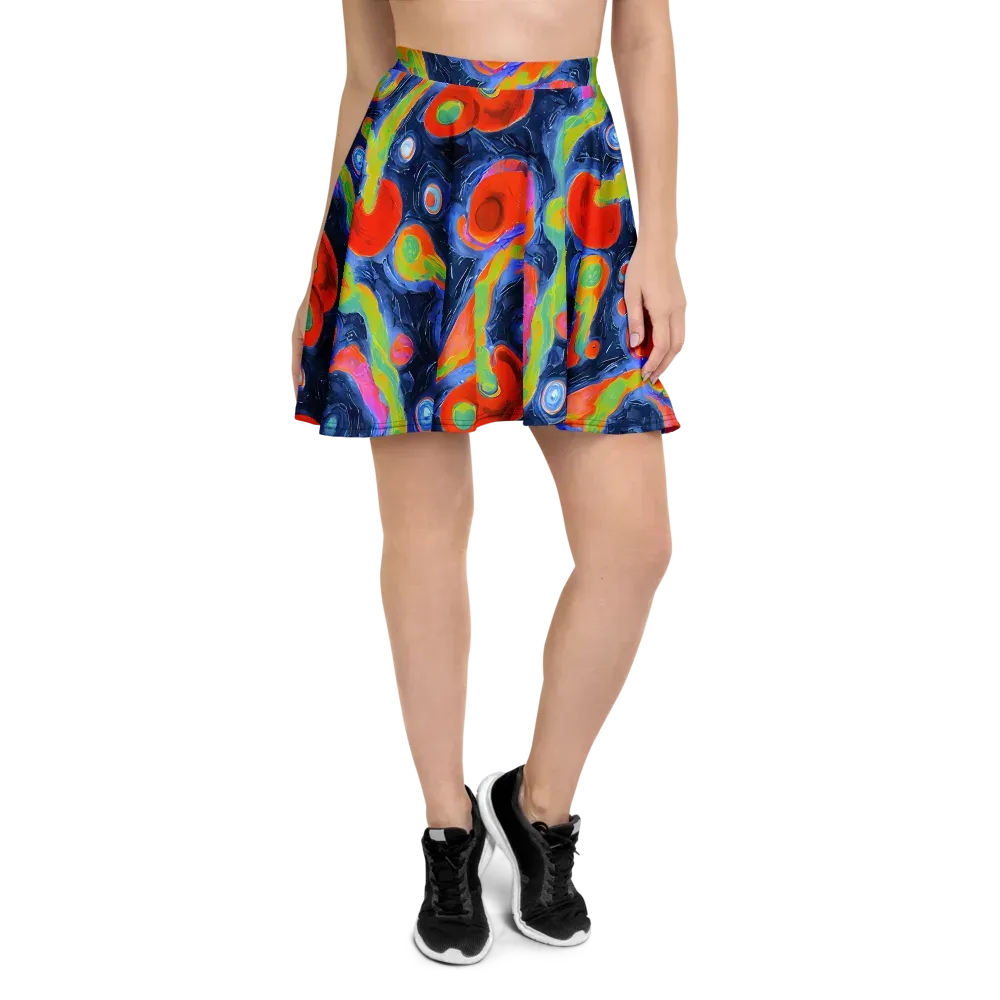 Neon Tidal Pool on Skater Skirt — Front