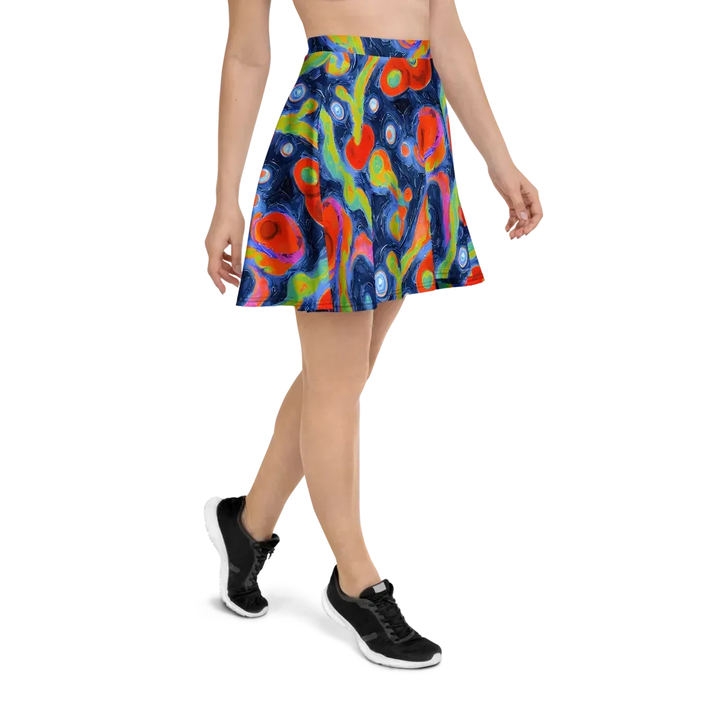 Neon Tidal Pool on Skater Skirt — Right