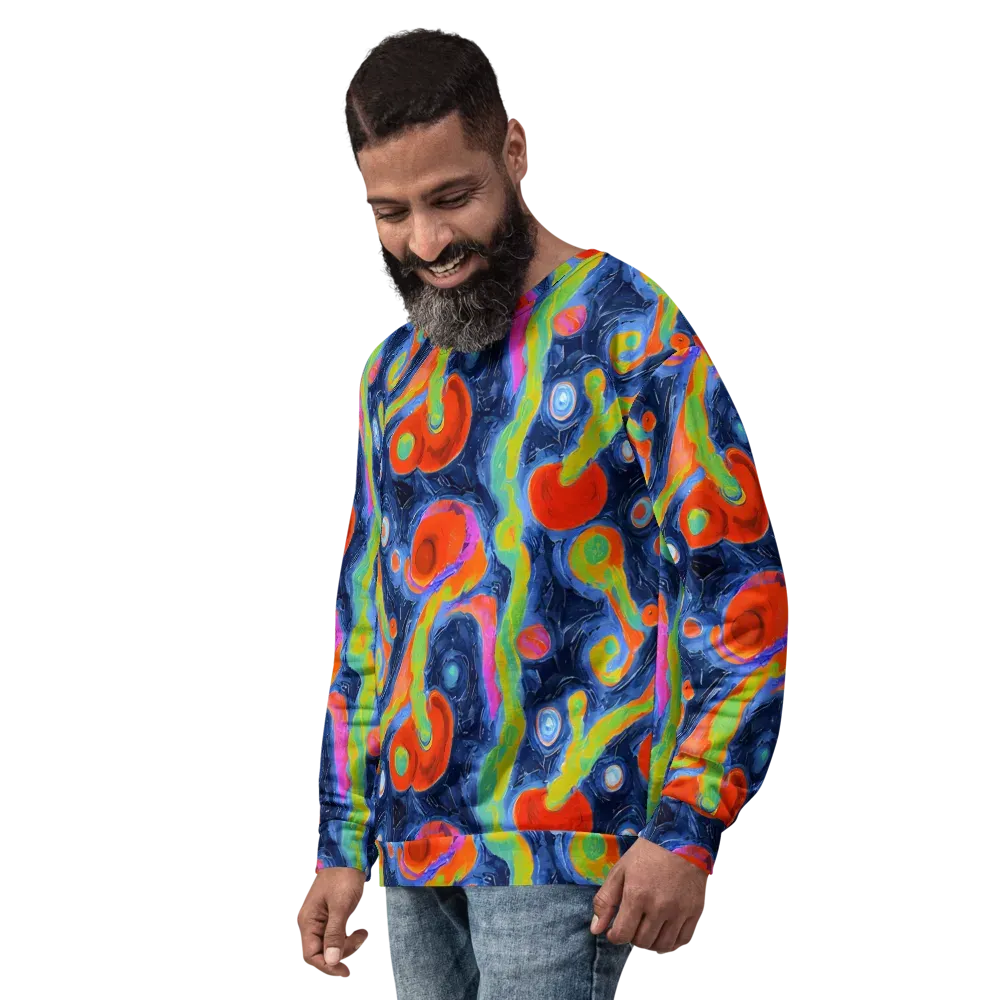 Neon Tidal Pool on Sweatshirt — Left Front