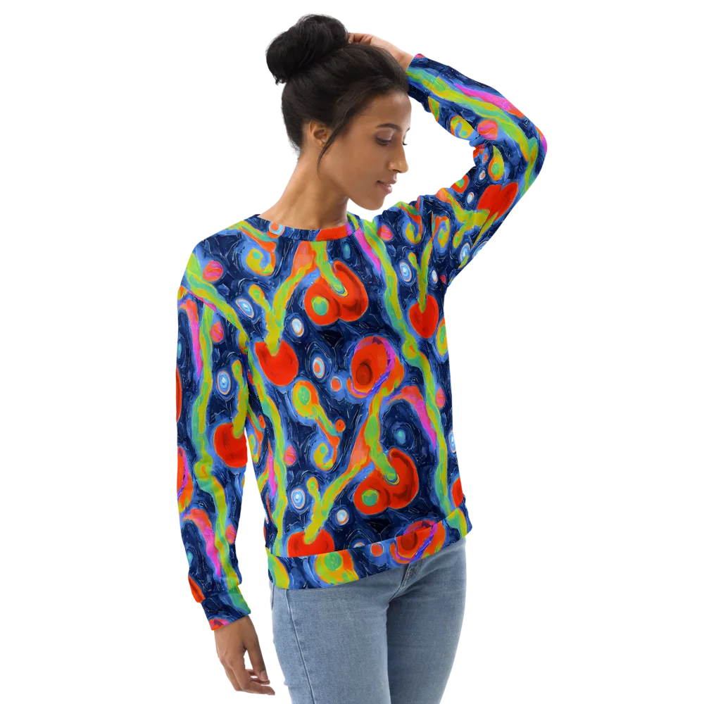 Neon Tidal Pool on Sweatshirt — Right Front