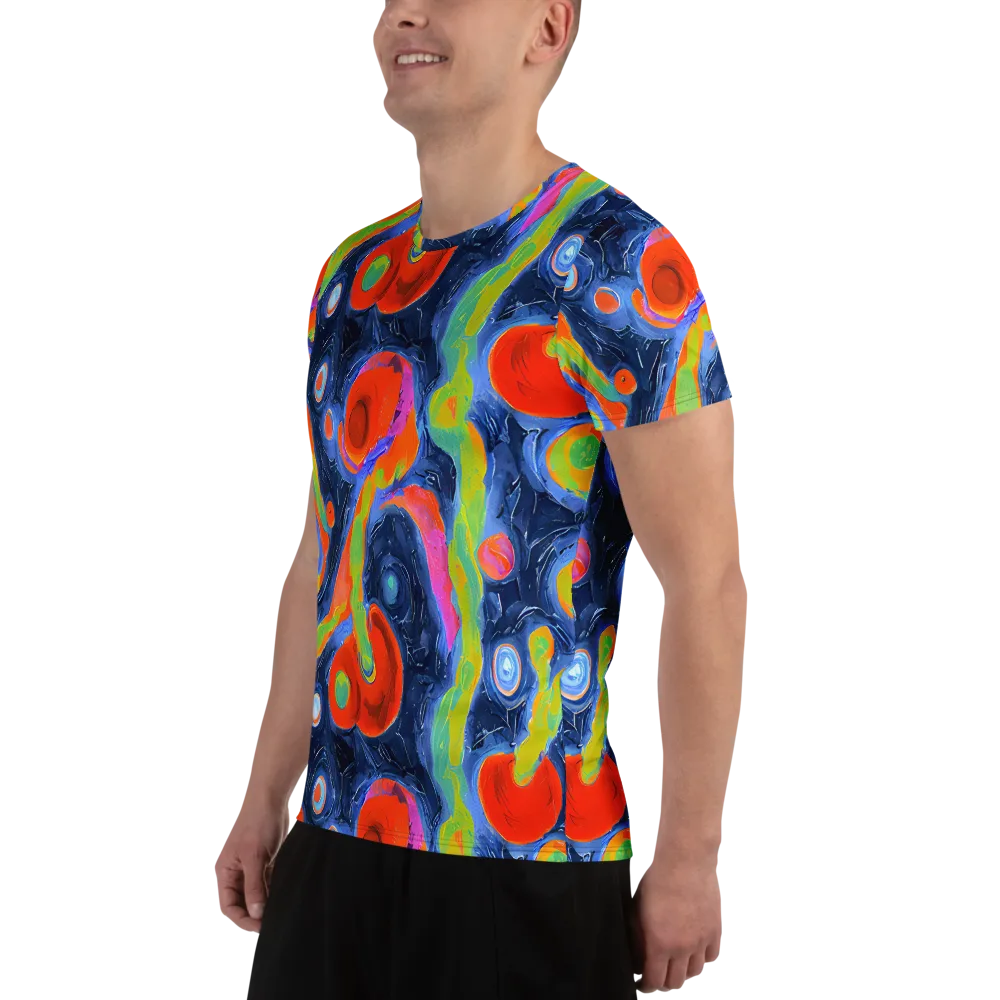Neon Tidal Pool on Men's Athletic T-Shirt — Left