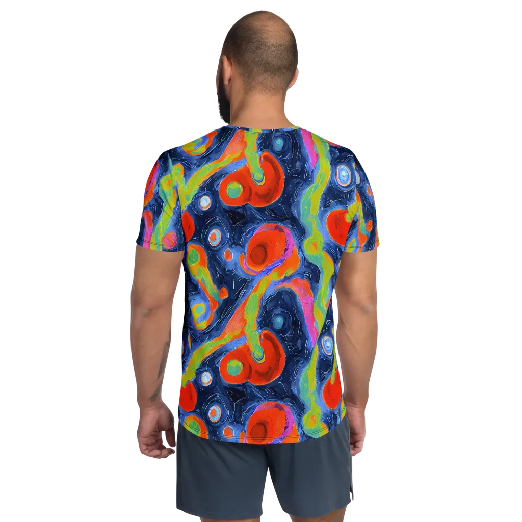 Neon Tidal Pool on Men's Athletic T-Shirt — Back