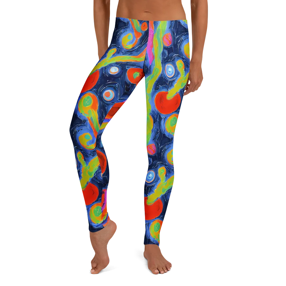 Neon Tidal Pool on Leggings — Front
